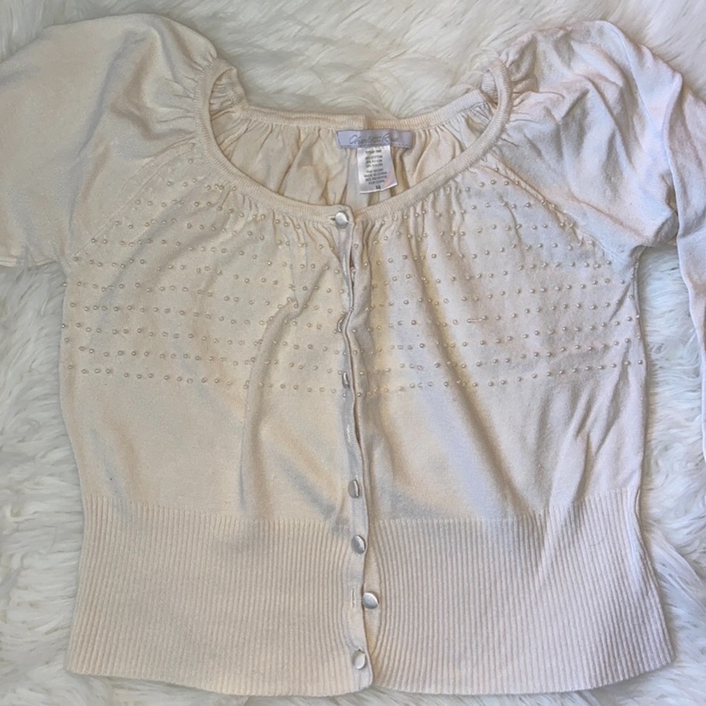 SOLD - Charlotte Russe Cream Cropped Cardigan